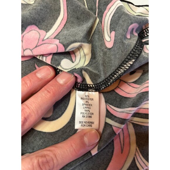 Cato Y2K Size S Hippie Boho Groovy Psychedelic Floral Asymmetrical Wrap Top - Picture 7 of 9